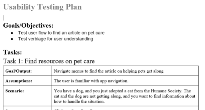 Usability test script